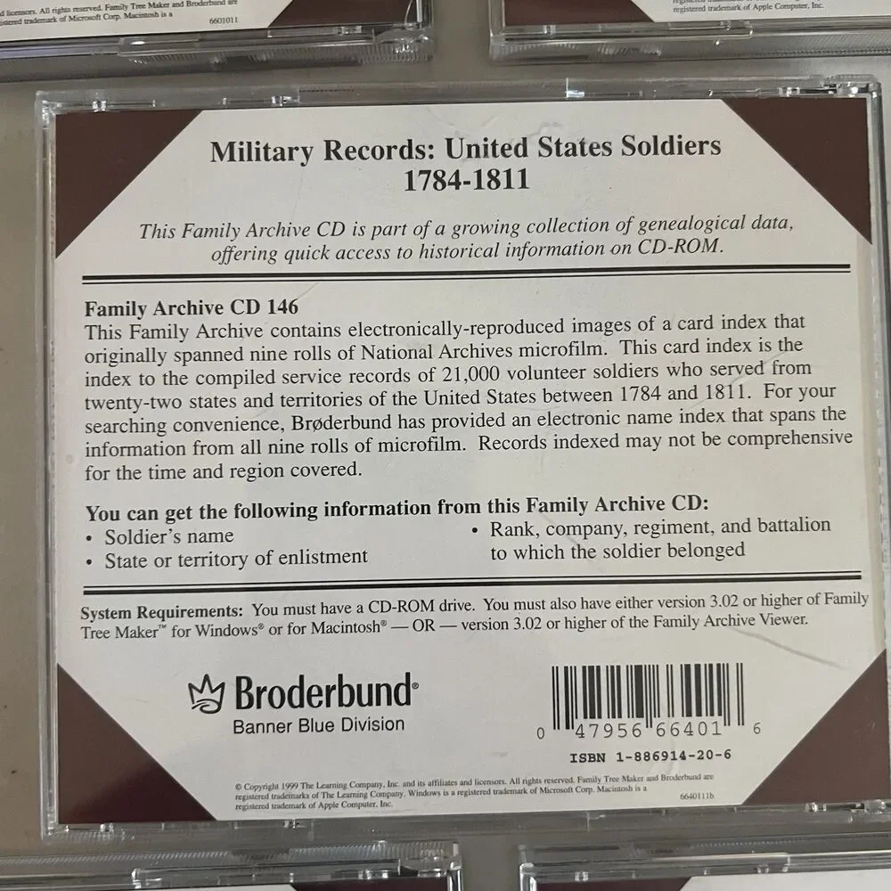 Lot Of 5 Family Tree Maker's Family Archives CDs Military Marriage Genealogy